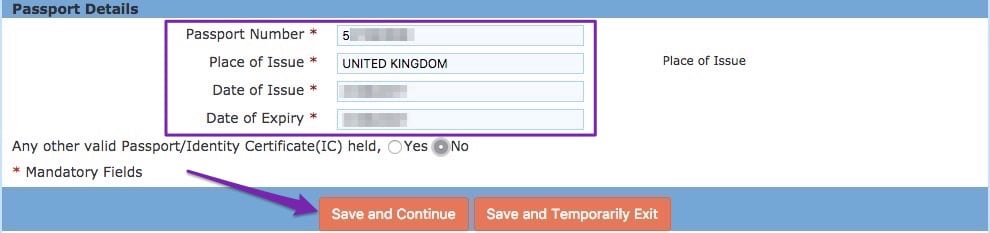 Applicant Passport Details eVisa India Application