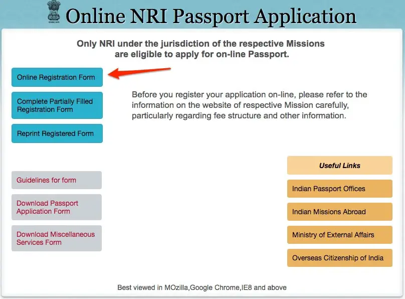 Apply Indian passport renewal in UK online