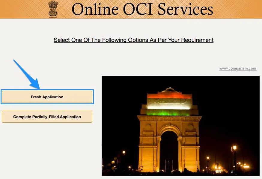 OCI Registration Fresh Application [OCI Step 2]