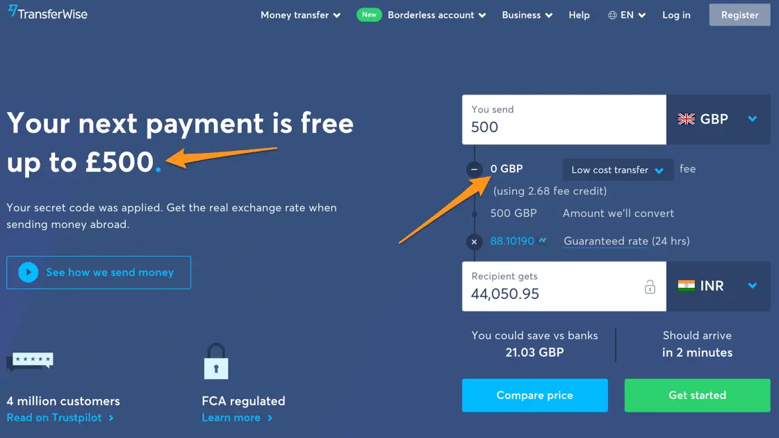 TransferWise Promo Code - First Transfer Free