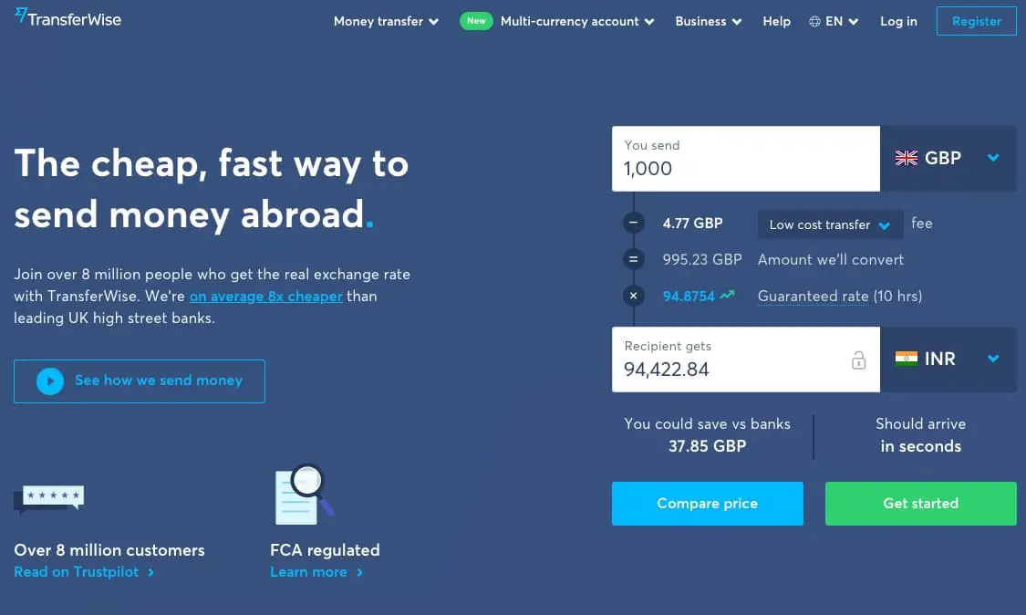 TransferWise money transfer