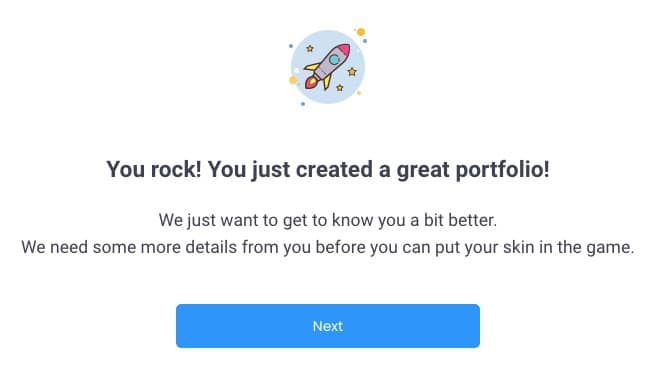 Wealthyhood portfolio created successfully