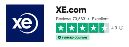 XE.com reviews on Trustpilot